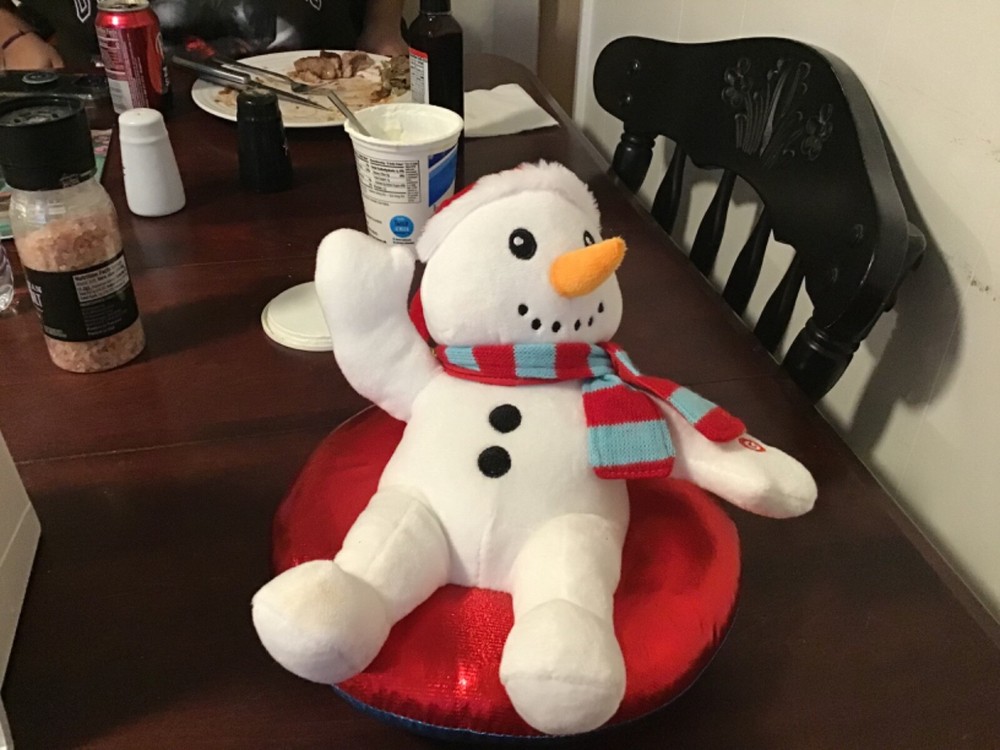 Animated Snowman on Tube with Sound Spins and Jingle Bells Tested Working