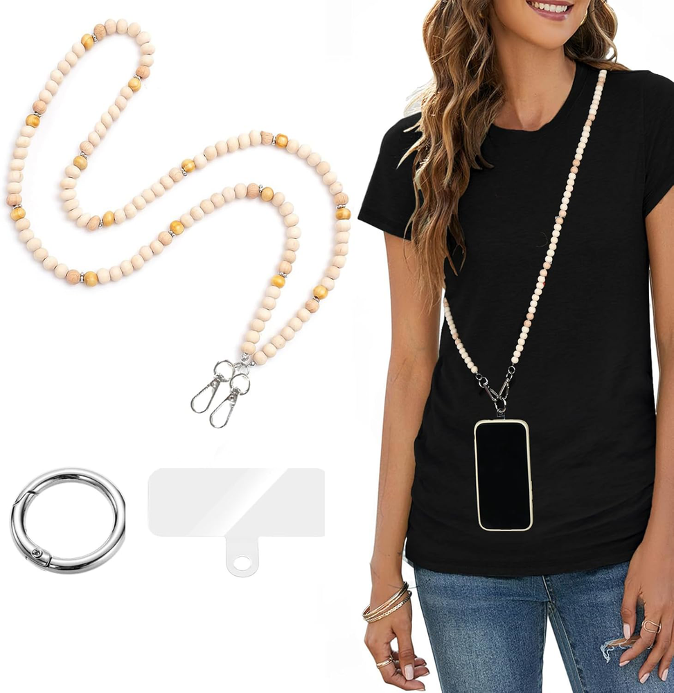 Cross Body Phone Lanyards Beaded Phone Strap Shoulder Strap Replacement Belt