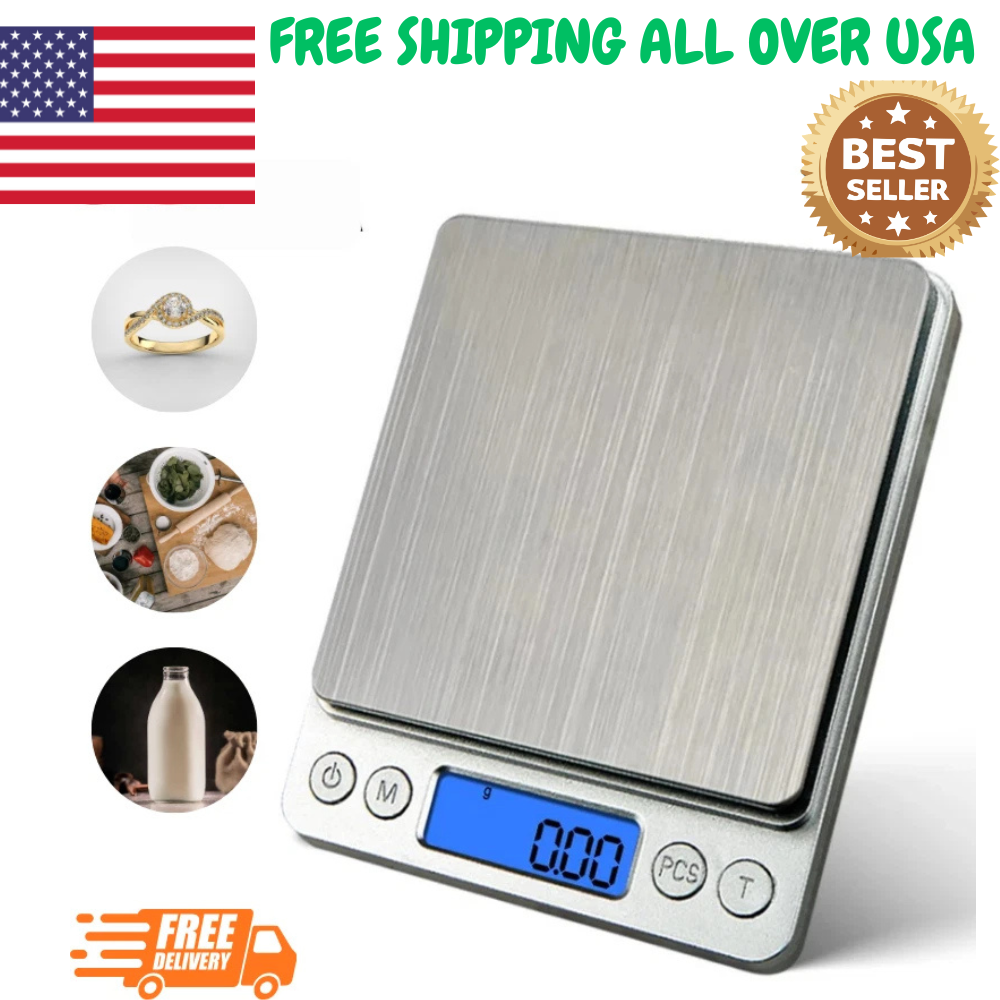 Digital Scale 3000g x 0.1g Jewelry Gold Silver Coin Gram Pocket Size Herb Grain.
