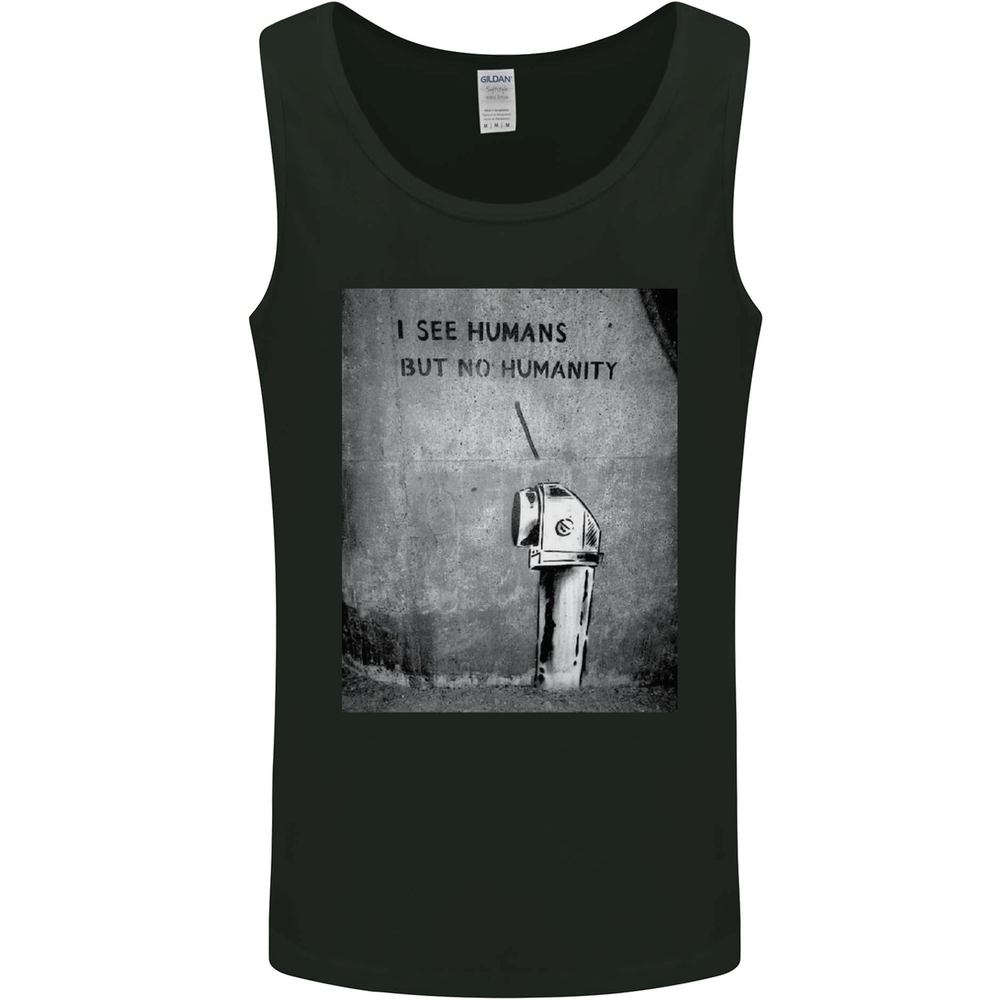 I See Humans but No Humanity Banksy Art Mens Vest Tank Top