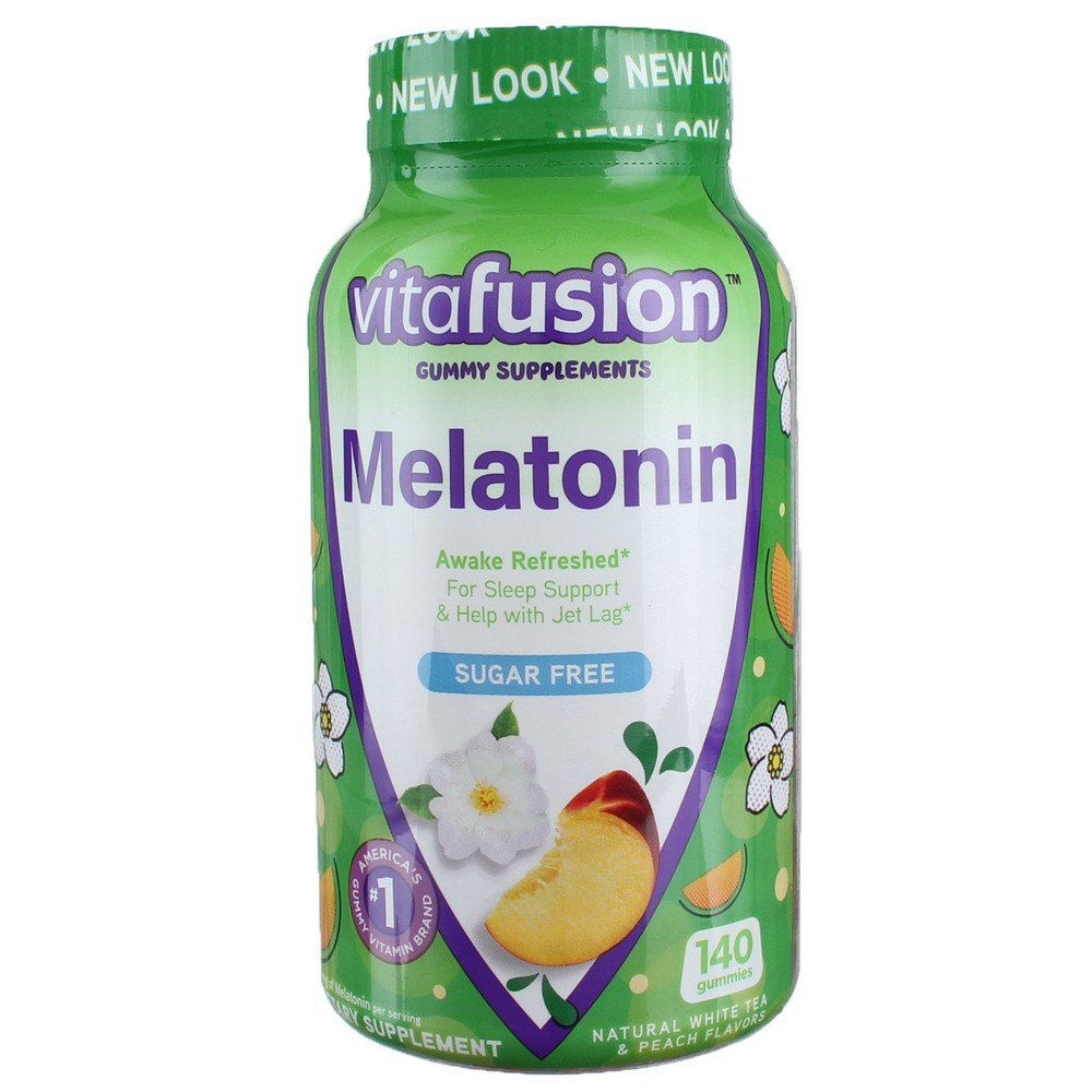 Vitafusion Melatonin 3mg Gummy Vites Natural White Tea & Peach 140ct 6 Pack