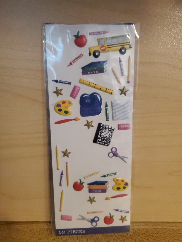 Sticko Back To School Icons Puffy Stickers Papercraft Planner Supply DIY Crafts-image