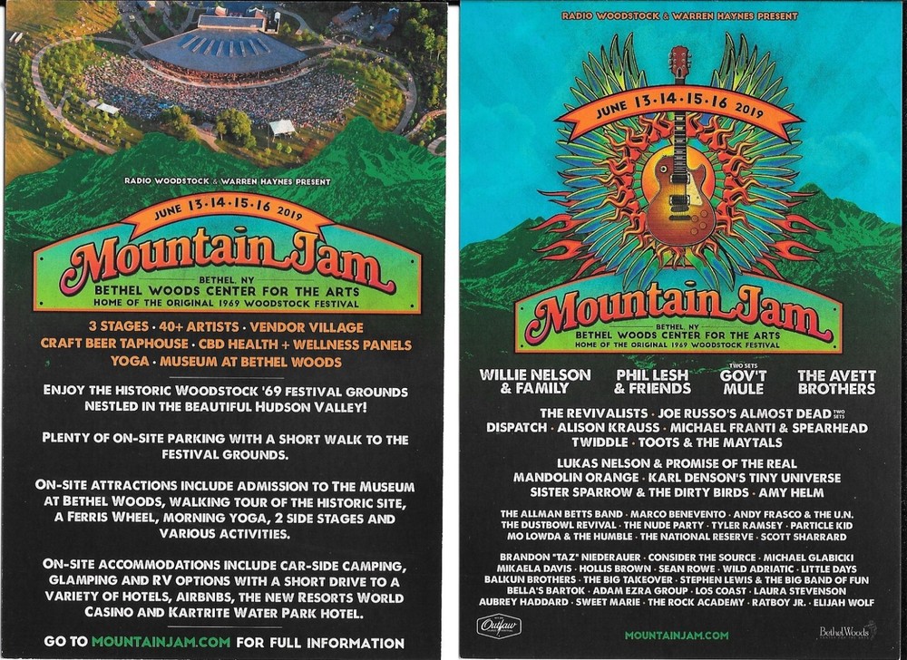 Grateful Dead's Phil Lesh Willie Nelson Govt Mule MOUNTAIN JAM FESTIVAL HANDBILL