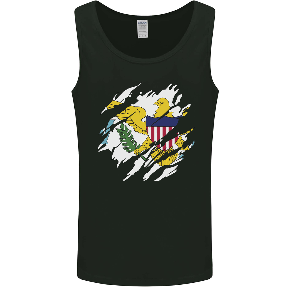 Torn Flag Virgin Islands US Mens Vest Tank Top
