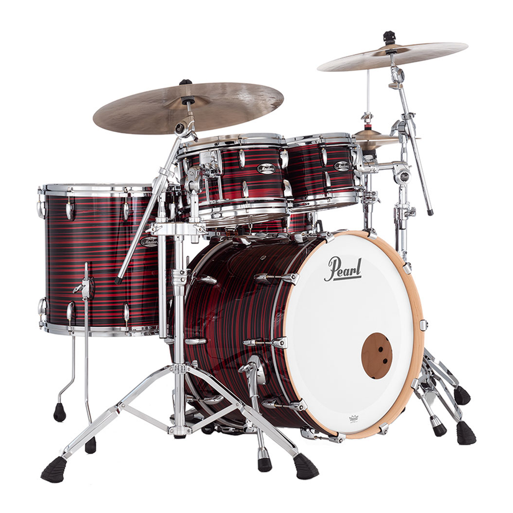 Pearl Masters Maple 4-Piece Drum Set with 22-Inch Kick in Red Oyster Swirl Finish