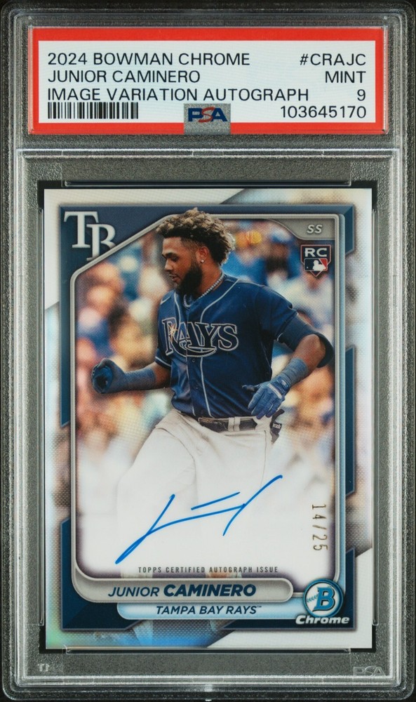 2024 Bowman Chrome - Image Variation Auto /25 #56 Junior Caminero (RC) SSP