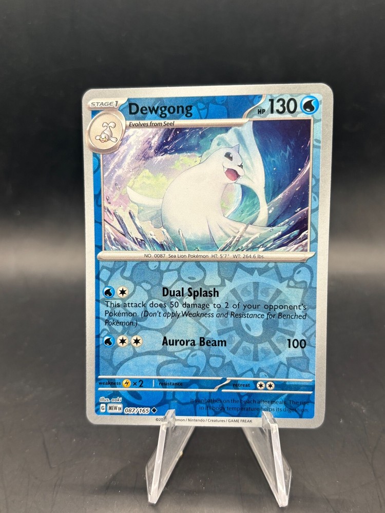 Juego de cartas coleccionables Pokémon Dewgong Reverse Holo 087/165 poco común escarlata y violeta 151