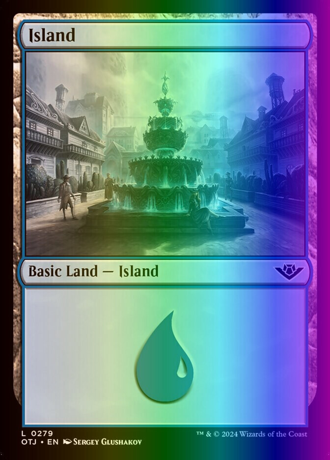 MTG Outlaws of Thunder Junction Island 279/441 LP Foil MTG Card  