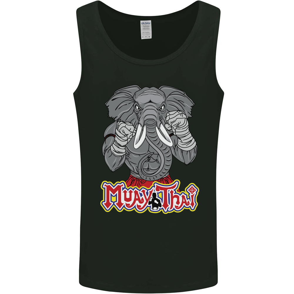 Muay Thai Elephant Contact Martial Arts MMA Mens Vest Tank Top