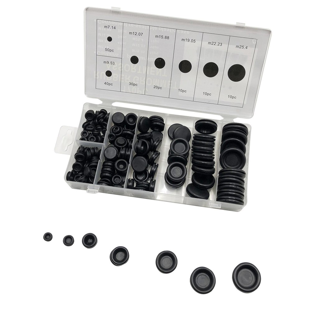 170-Piece Rubber Hole Plug Grommet Set for Firewall Wiring and Electrical Gaskets