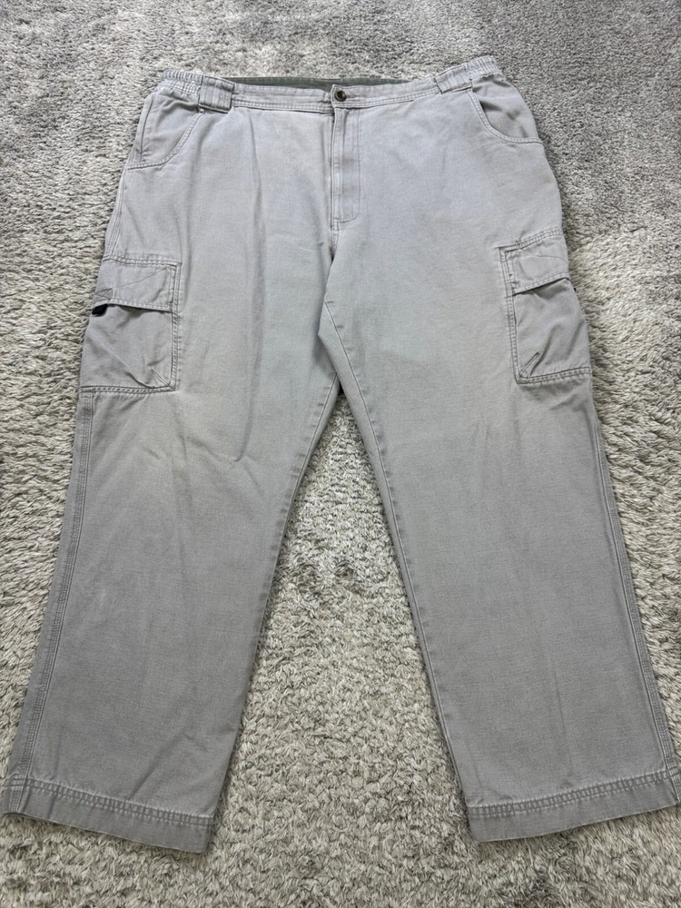 Vtg Roundtree Yorke Cargo Pants Mens 42x28 Gray Utility Outdoor Hiking Trousers