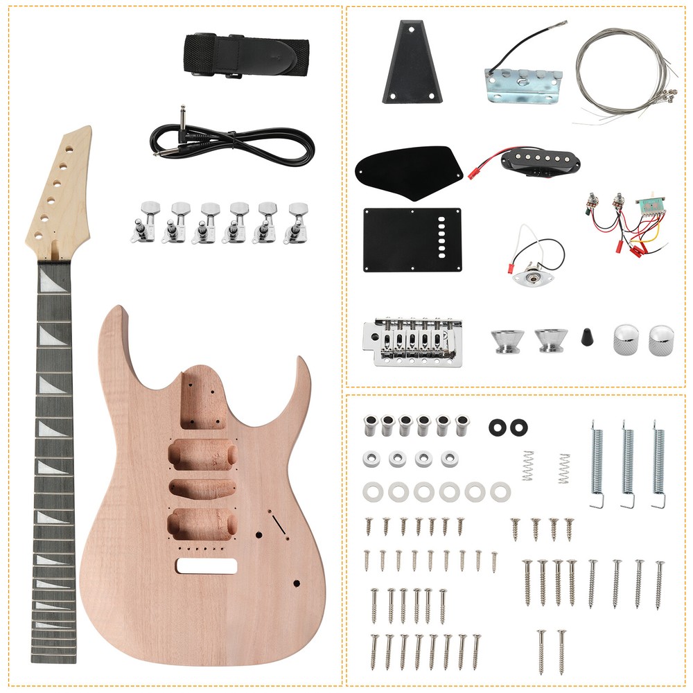 Standard DIY 6String 170Style Electric Guitar Kits with Mahogany Body Maple Neck