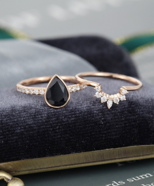 1.50 Ct Pear Cut Black Spinel Moissanite Sterling Silver Women Stud Earrings