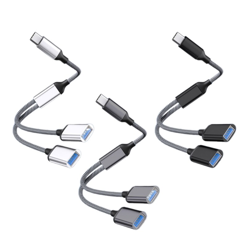 USB C OTG Adapter 2-in-1 Type C to USB with Fast Charging & Data Transfer  