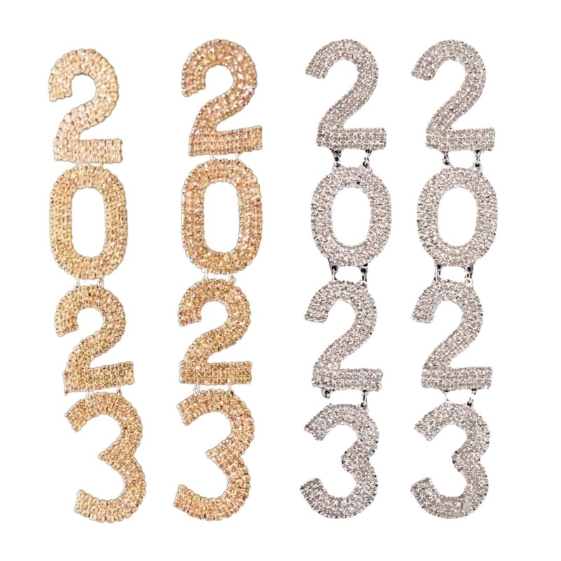 Fashion Women Shiny Crystal 2023 Pendant Exaggerated Earrings Luxury Rhinestone