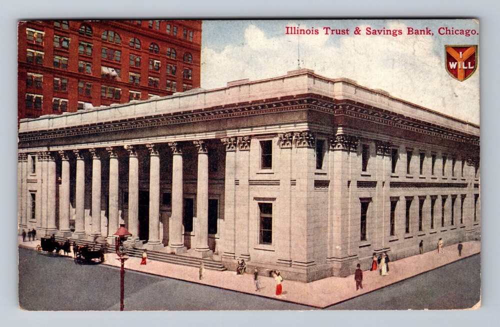 Chicago IL-Illinois Trust And Savings Bank Vintage c1910 Postcard Card View PC