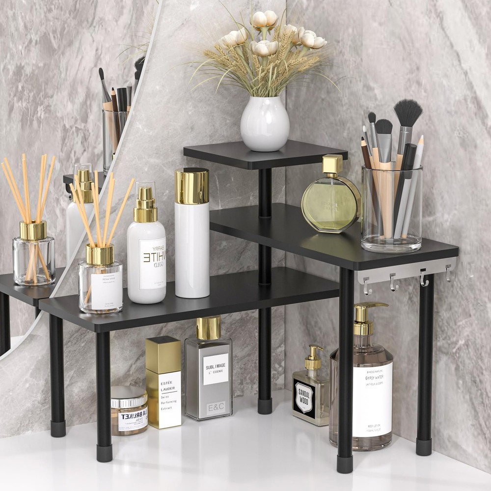 Countertop Corner Shelf, 3 Tier Shelf Moveable Organizer for Bathroom Counter...