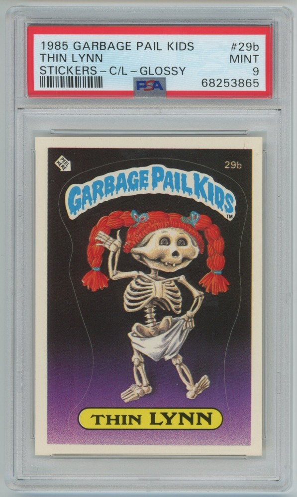 1985 Topps OS1 Garbage Pail Kids Series 1 THIN LYNN 29b CHECKLIST GLOSSY PSA 9