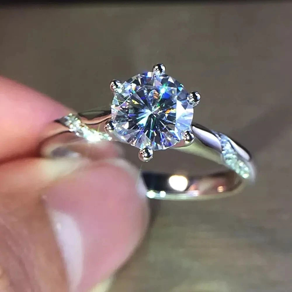 2.75 Ct Round Cut Moissanite Solitaire Engagement Ring Solid 14k White Gold