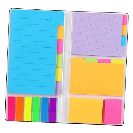 Sticky Notes Set,  Colored Divider Self-Stick Notes Pads Bundle, Black