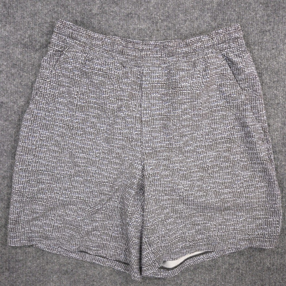 Lululemon Pace Breaker Shorts Mens M Gray Fractured Grid Geometric Lined Run Gym