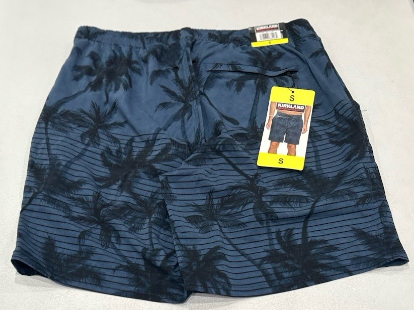 Kirkland Signature Men's Stretch Swim Shorts, Blue, Size S
