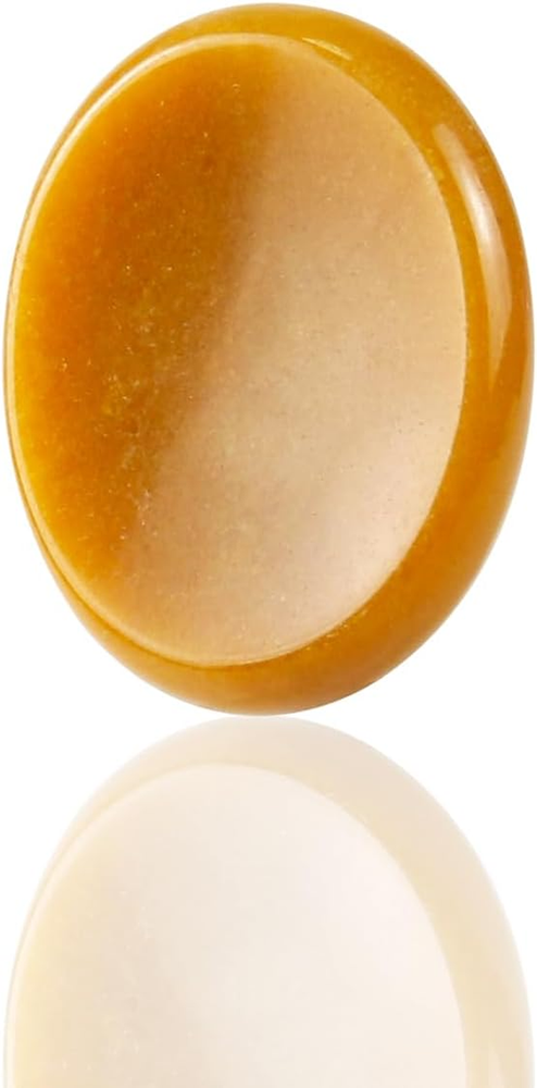 Citrine Worry Stone for Chakra Healing and Stress Relief