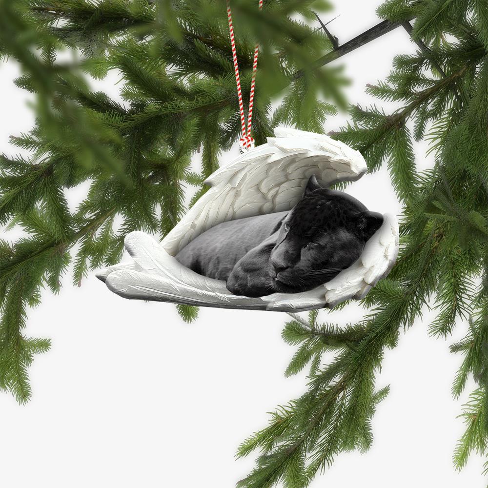 Panther Sleeping Angel Wings Car Ornament  Panther Christmas Ornament Xmas Gift