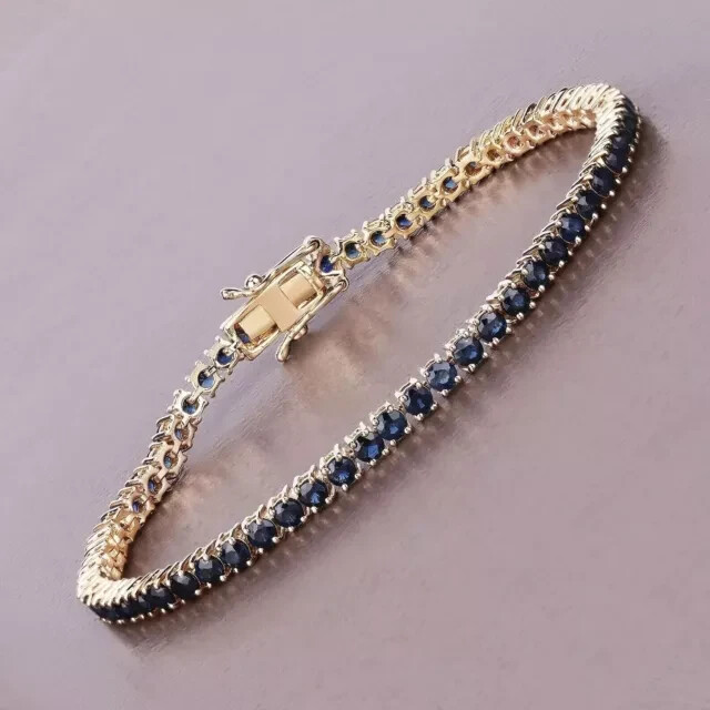 8Ct Lab Created Round 4MM Sapphire 7