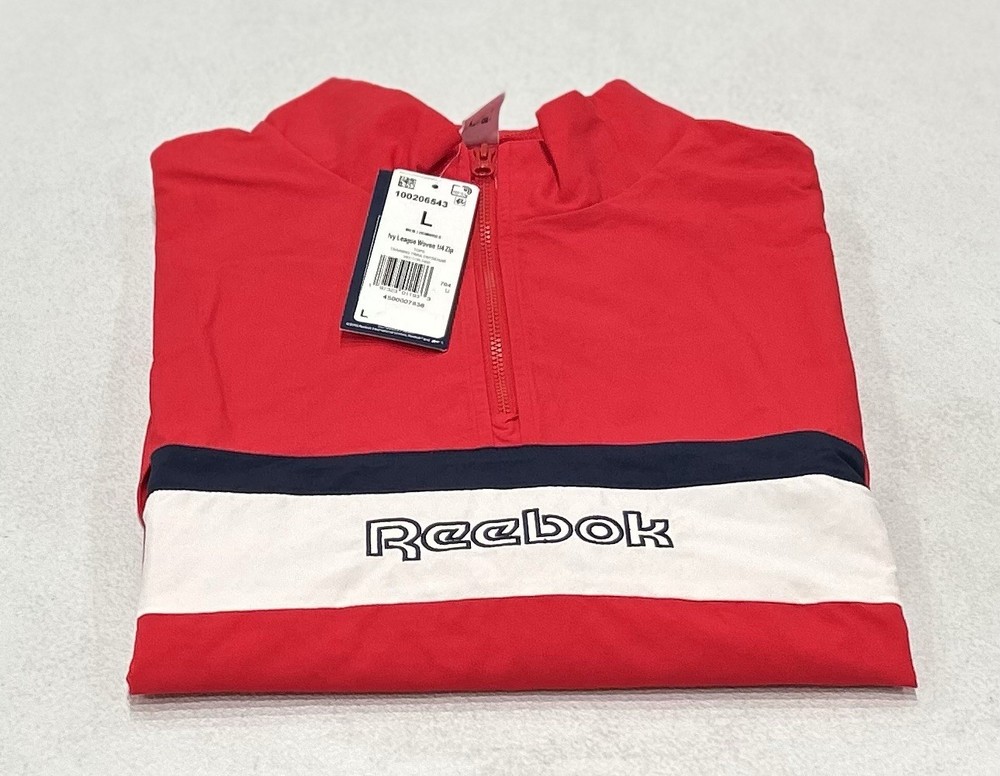 Reebok Men's Classic Fit Quarter Zip Sweatshirt, Vector Red, Size L