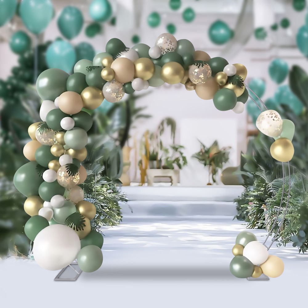 9.5ft Double Round Arch Frame for Wedding Balloon Flower Backdrop Party Decor Stand