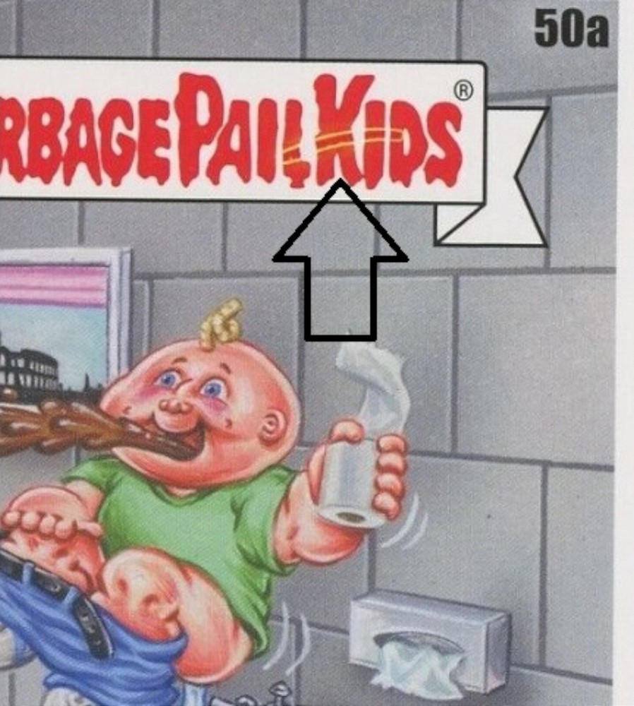 2023 Topps Garbage Pail Kids Go On Vacation Billie Bidet 50a YELLOW LINE ERROR