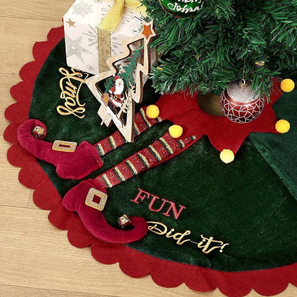 Elf Legs Christmas Tree Skirt 24 60in across Round Christmas Decorations P1E3 х}