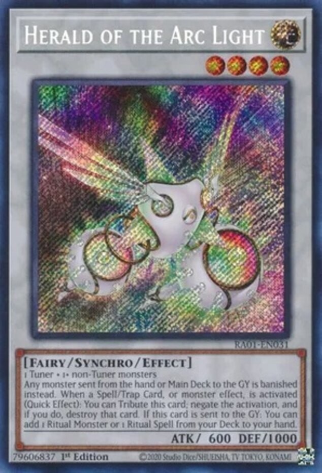 1x Herald of the Arc Light RA01-EN031 Secret Rare 1st Edition Near Mint TCG