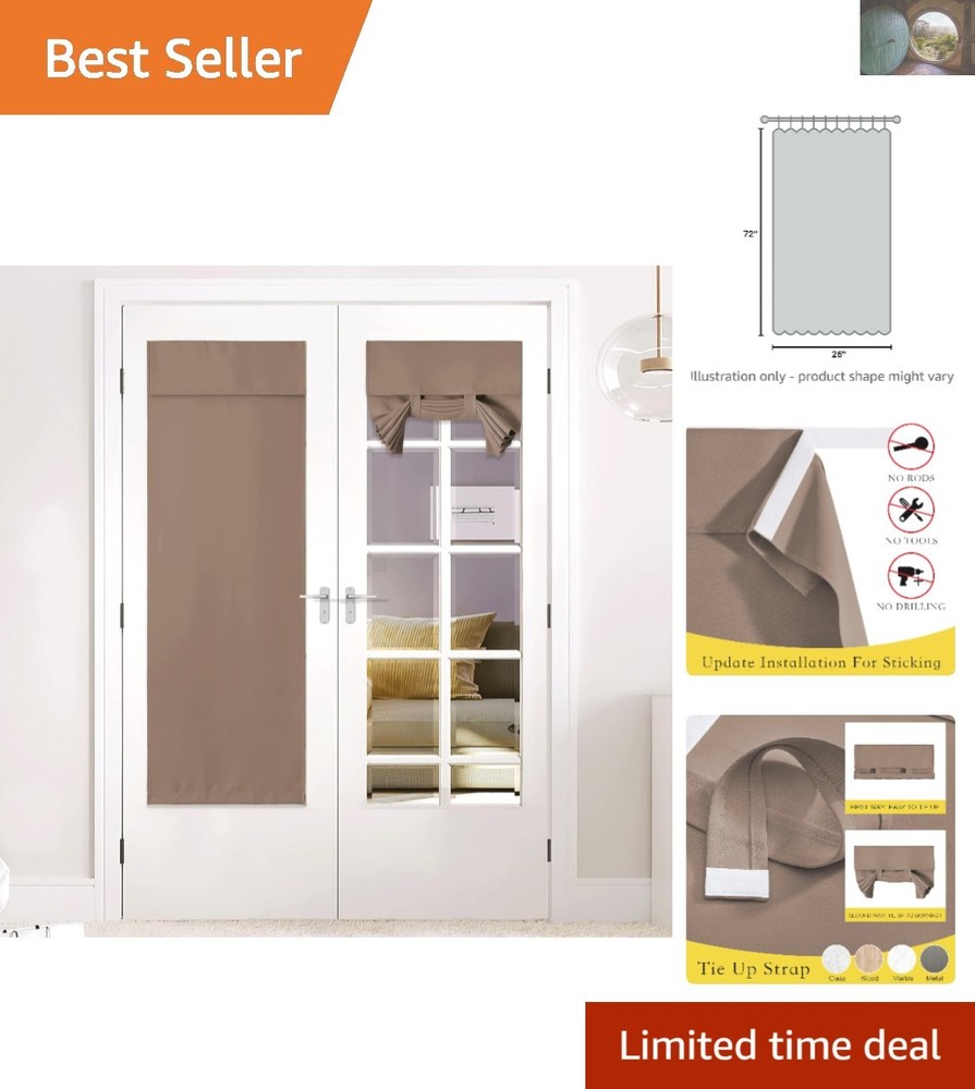 26W x 72L Cappuccino Blackout Curtain Panel for French Doors