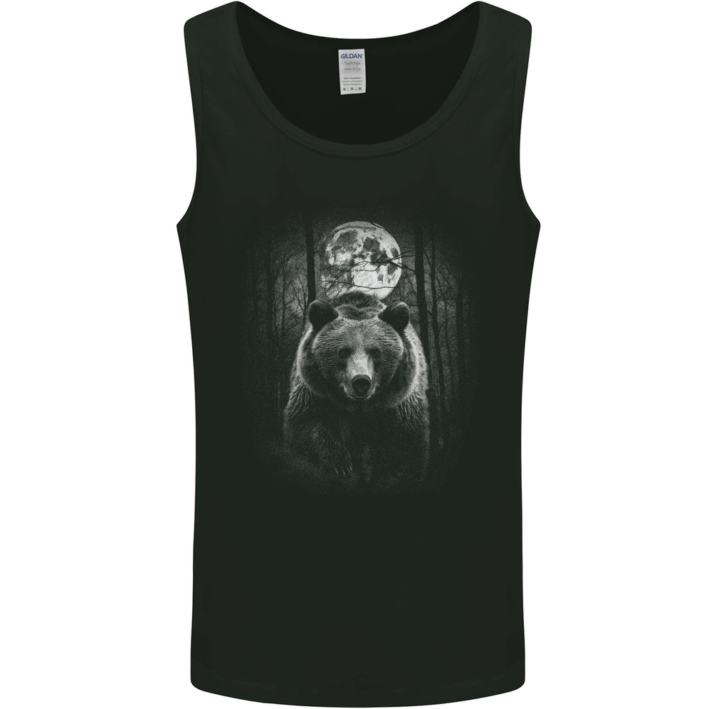 Moonlit Grizzly Bear In the Wilderness Mens Vest Tank Top