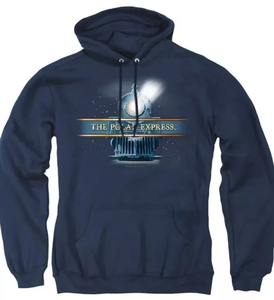 The Polar Express Hoodie Adult Small Womens Mens Unisex S Navy Train Snow
