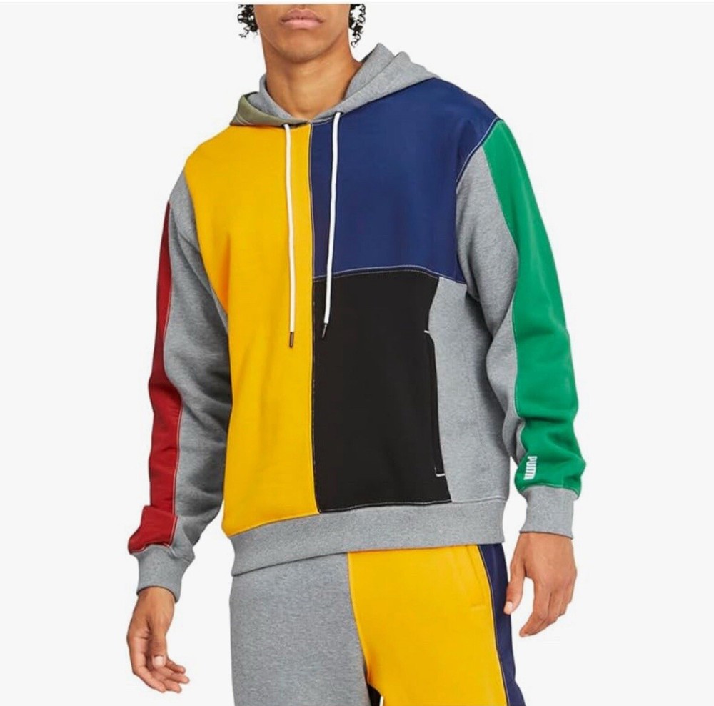 Puma Men’s Medium Colorblock Signature Hooded Sweatshirt