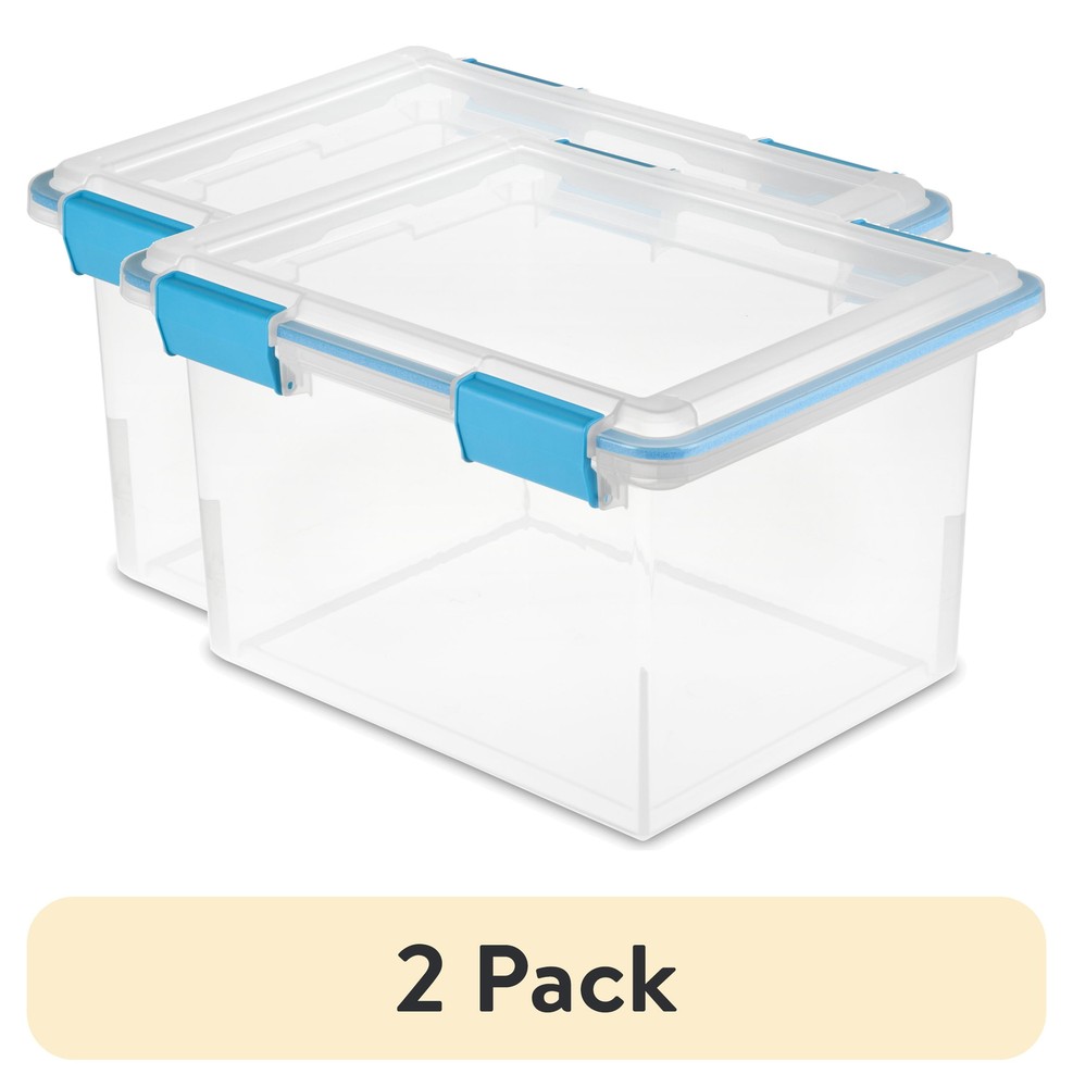 2-Pack Sterilite 32 Quart Clear Small Storage Bins