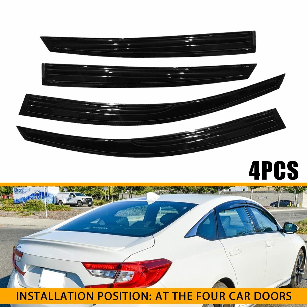 4X Window Visor Vent Rain Guard Deflector For Honda Accord 4Door Sedan 2018-2022