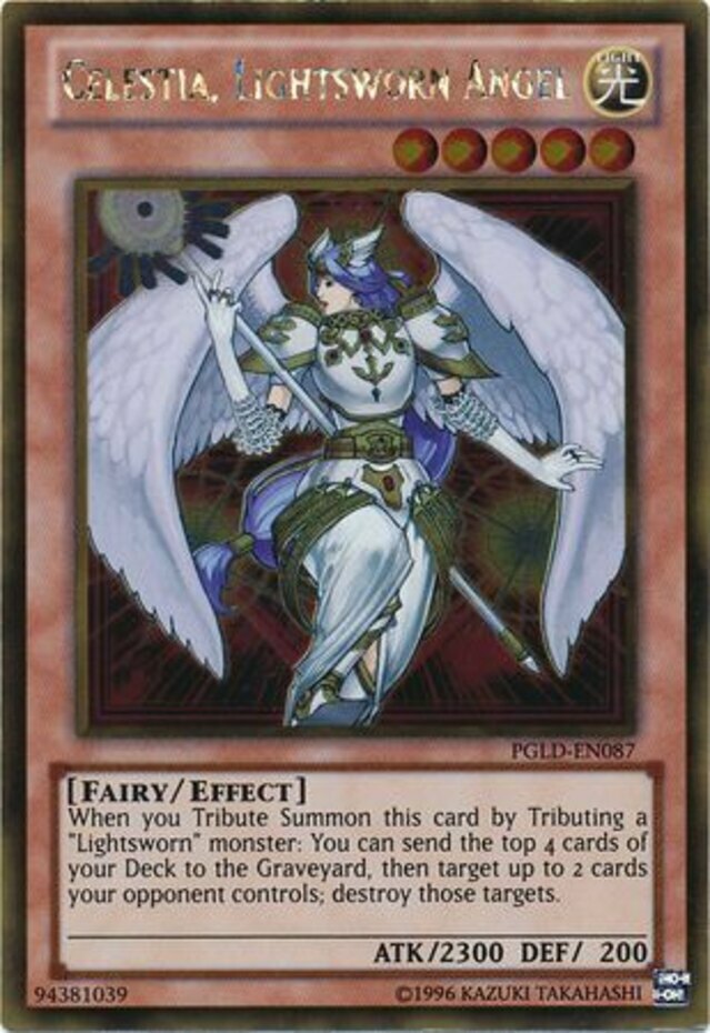 Celestia, Lightsworn Angel - PGLD-EN087 - Gold Rare - Unlimited Edition x1 - Lig