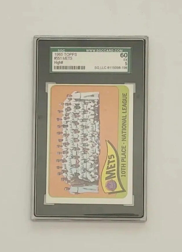 1965 Topps New York Mets Team Card High Number Series 551 SGC 60 Card Vintage