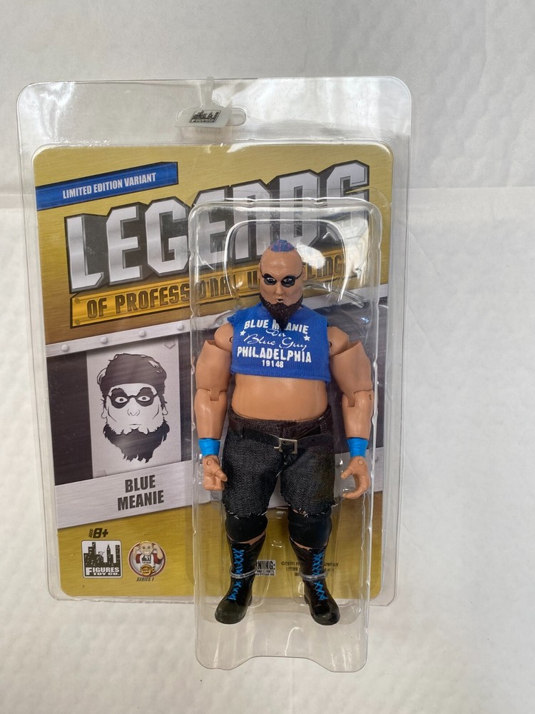 LEGENDS OF PROFESSIONAL WRESTLING BLUE MEANIE VARIANT ACTION FIGURES TOY COMPANY
