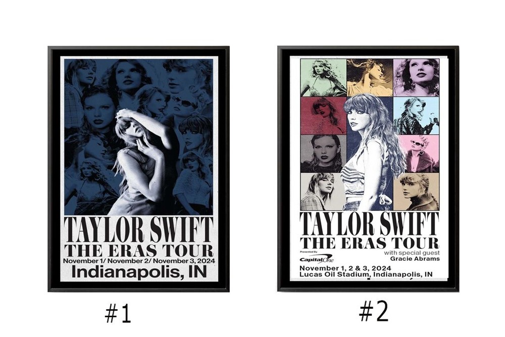 TAYLOR SWIFT ERAS Tour Nov 1-2-3 2024 Lucas Oil Stadium Indianapolis, IN Posters