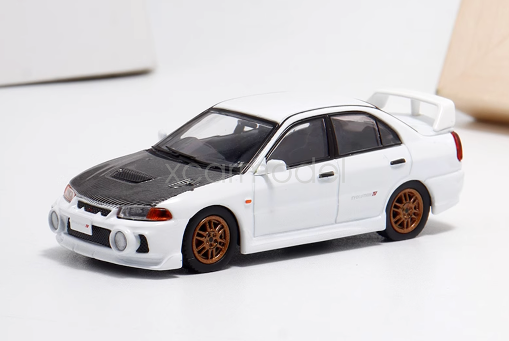 MC 1:64 Scale White Lancer IV Evolution EVO Sports Model Diecast Metal Car