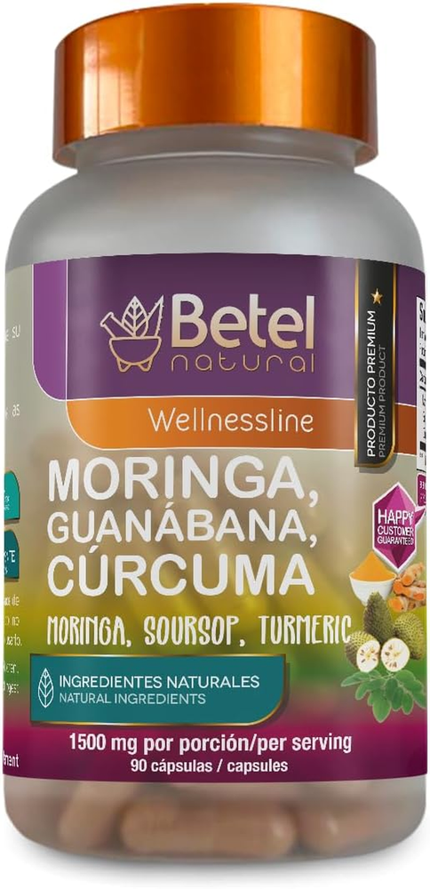 Powerful Moringa Guanabana Curcuma Superfood Blend - 90 Capsules