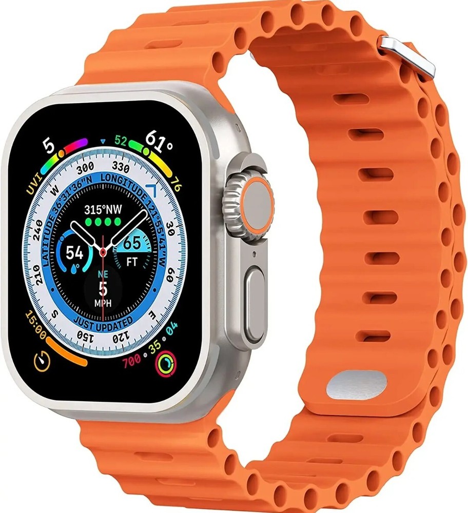 Ocean Strap for Apple Watch Ultra 2 49mm - Silicone Sport Band, Premium...