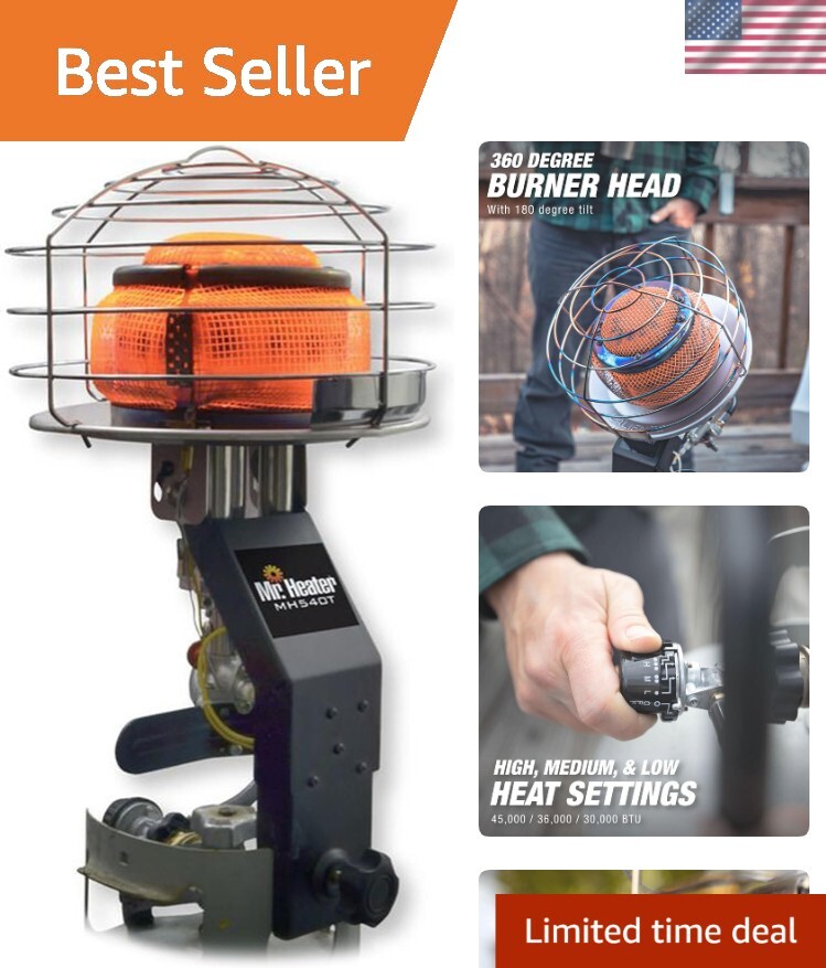 45,000 BTU Portable Propane Tank Top Heater - Perfect for Outdoor Adventures