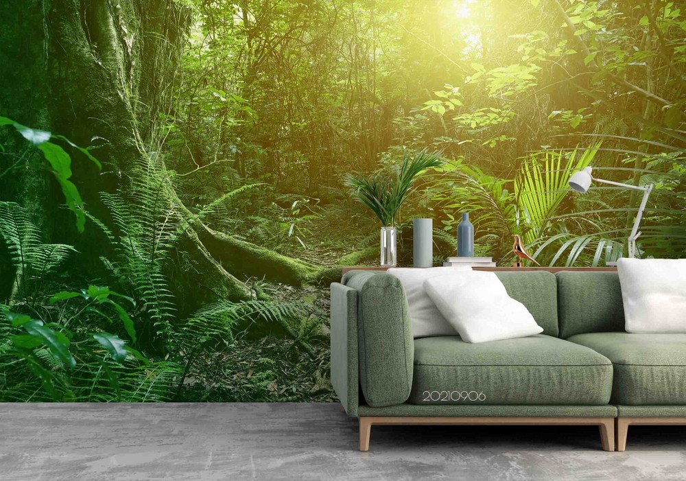 3D Sunlight Green Forest Scenery Wall Murals Wallpaper Murals Wall Sticker