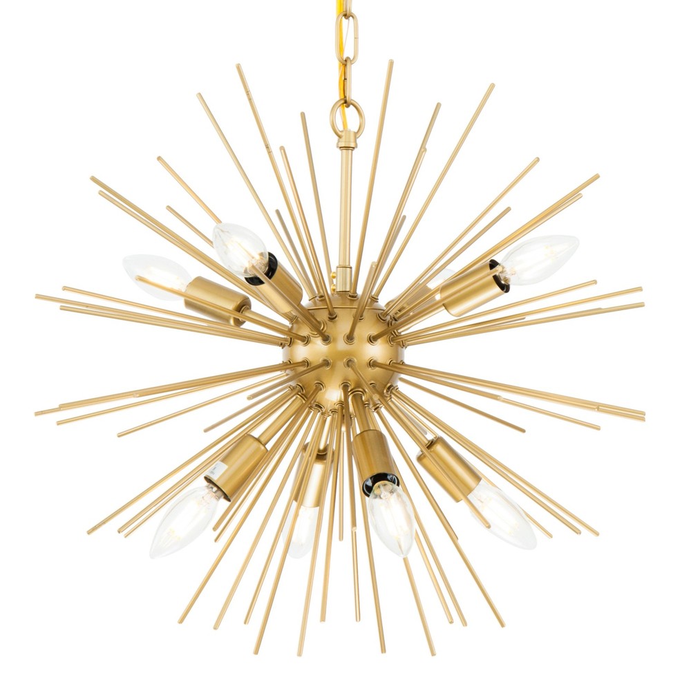 Timber 8-Light 20-Inch Brass Pendant Ceiling Fixture by Living District LD5036D20BR